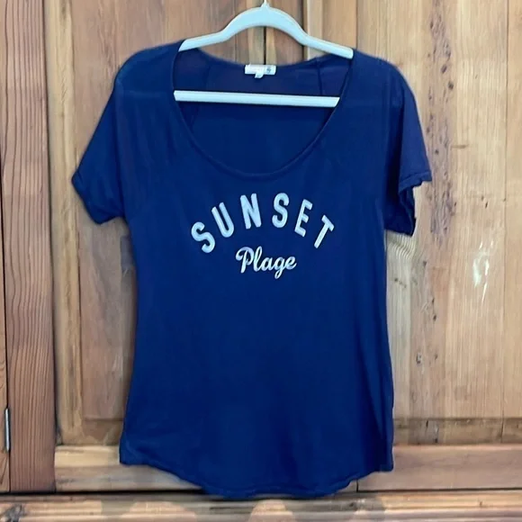 Sundry Supima Cotton Navy Blue Short Sleeve Graphic Tee Sz. 2 - Picture 1 of 12